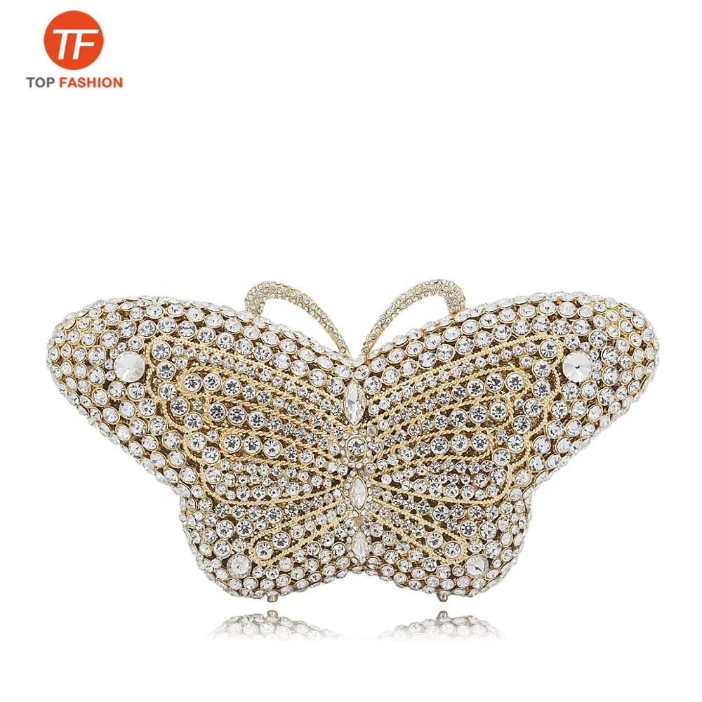 

Luxury Crystal Rhinestone Clutch Purse Butterfly Evening Bag for Wedding Party Wholesales from China Supplier, ( accept customized )