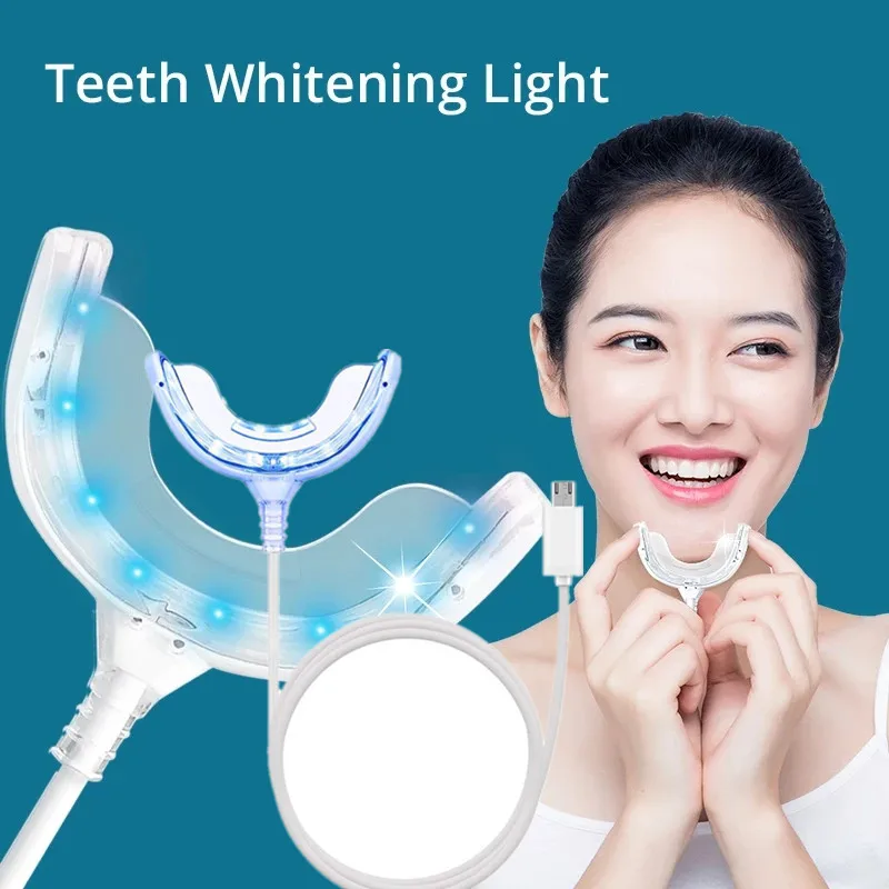 

Home Use 16x More Powerful Blue LED Light, Mouth Tray Teeth Whitening Enhancer Light Teeth Whitening Accelerator Light, Black