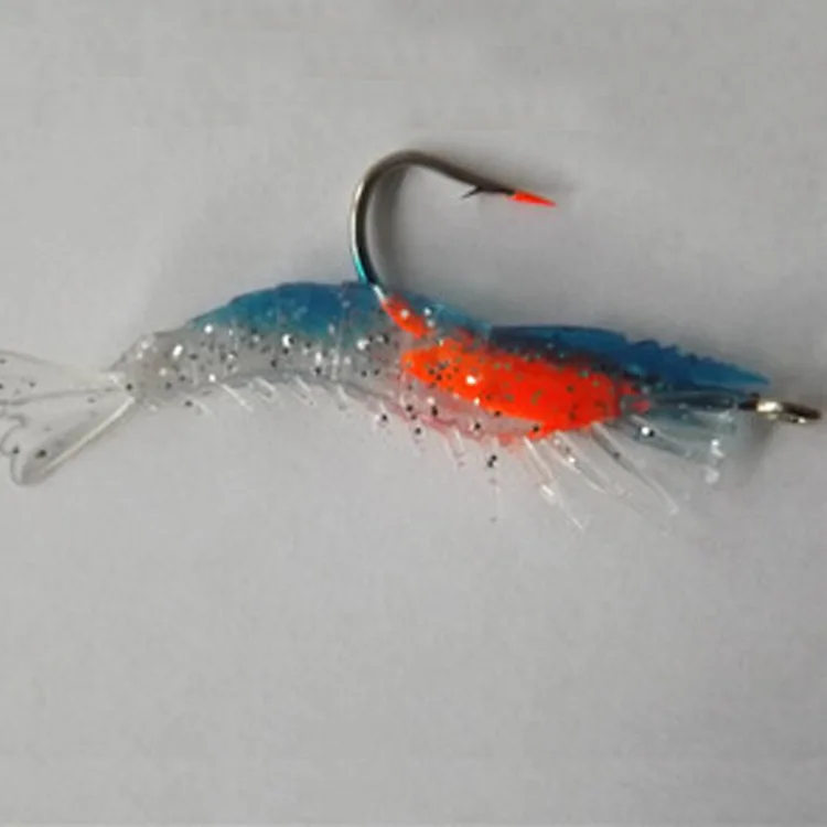 

60mm/3g Silicone Shone Bait With Hook Luminous Shrimp Soft Lure Artificial Pesca Wobbler Jigging DIY Sea fishing Lures Feeders
