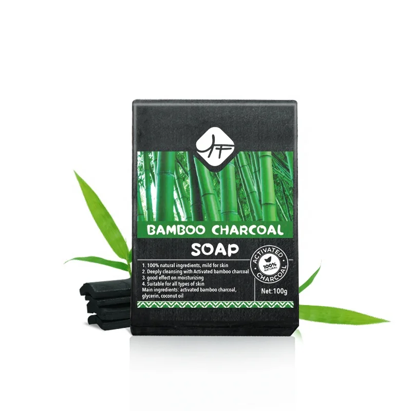 

wholesale Anti acne vegan 100% natural organic whitening black bamboo charcoal toilet soap