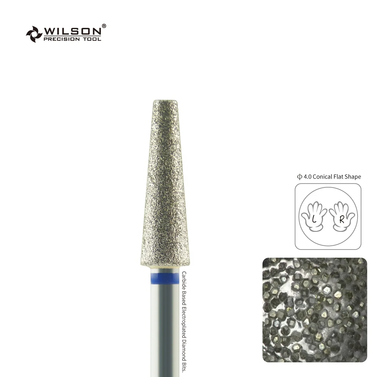 

RTS/4.0mm Long Tapered Shape/ WILSON nail bit Multi-Functional diamond nail drill bit Hot Sale Remove Cuticle diamond nail bits