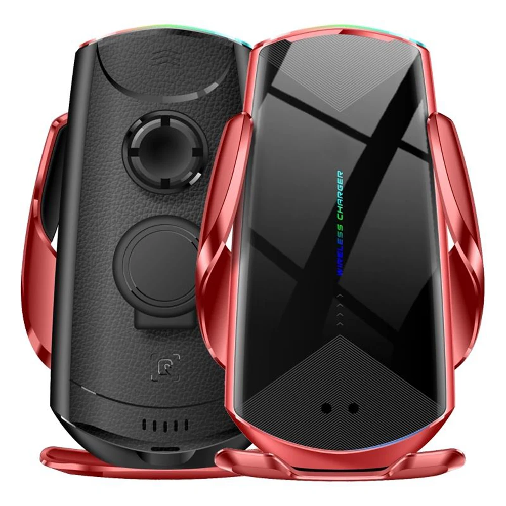 

car mobile holder with wireless charger Infrared Sensor Auto Clamp Easy Operable Power Off 15W Fast wireless charger in car