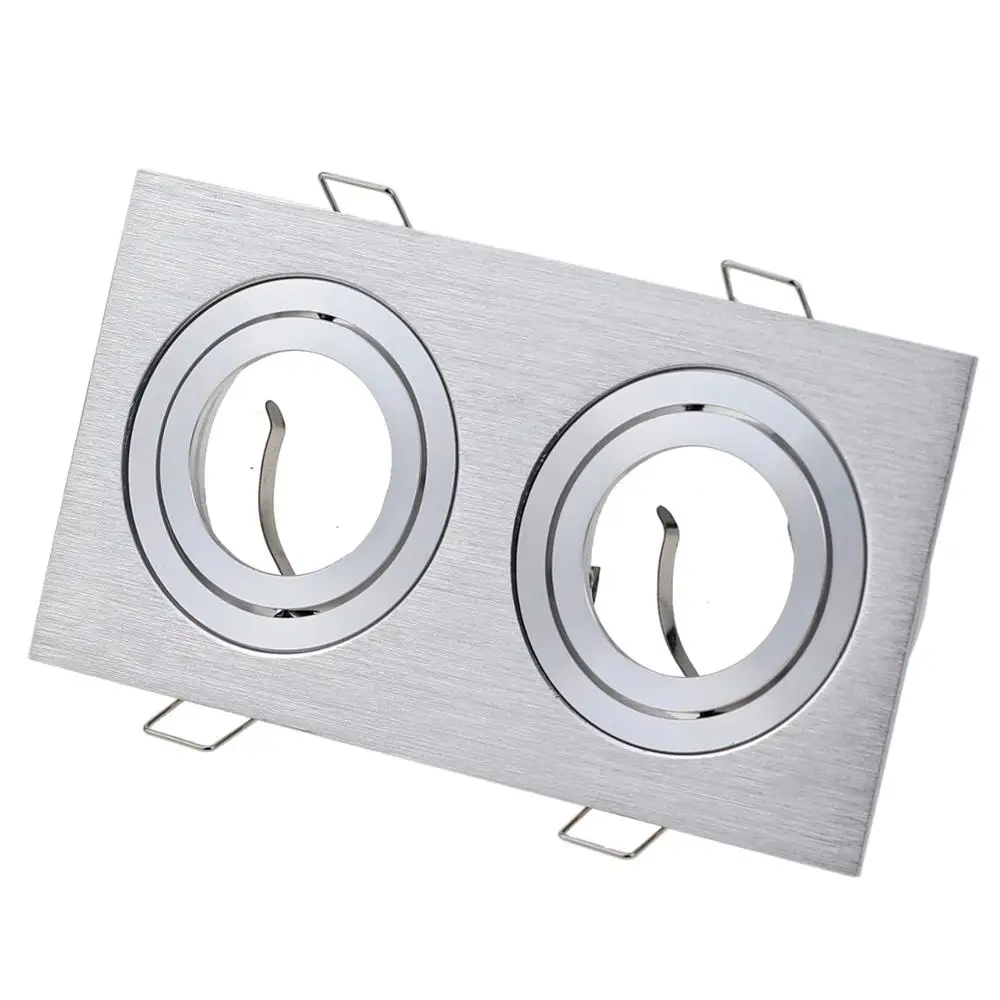 
New Arrival Double Head GU10 Ring Spotlight Recessed Led Downlgiht Casing Mr16 Spot Light Holder Frame 