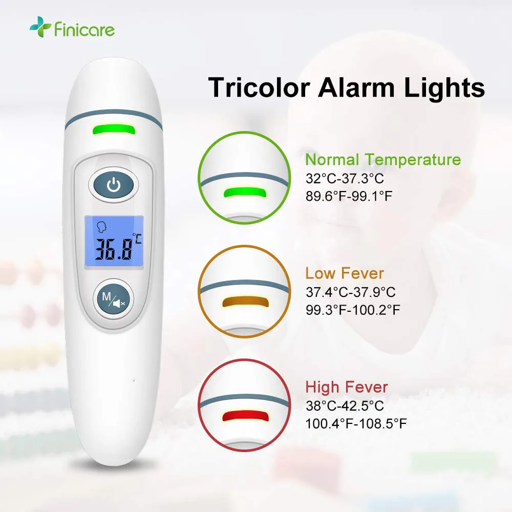 Finicare amazon hot selling baby digital forehead ear fever household portable thermometer for family care