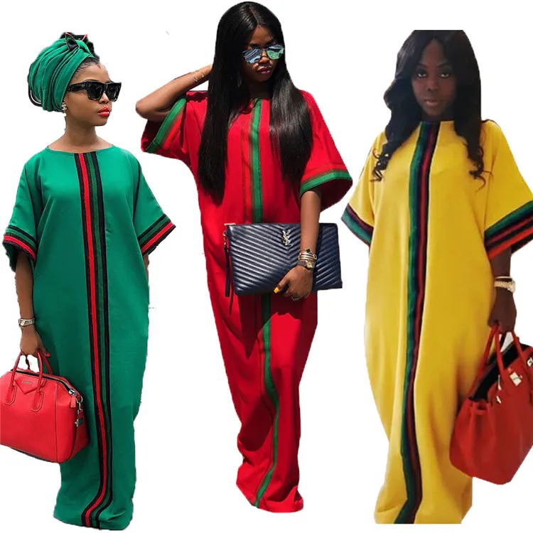 

New Coming Design Ladies Dresses Sexy Casual Floor-Length Round Neck Patchwork Women Clothing Loose Long Sleeve Women Midi Dress, Shown