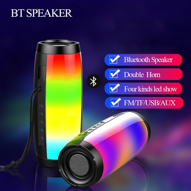 TG157 LED Bluetooth Speaker Waterproof Portable Outdoor Speaker Wireless Mini Support TF Card USB Charge 1200mAh - ANKUX.COM