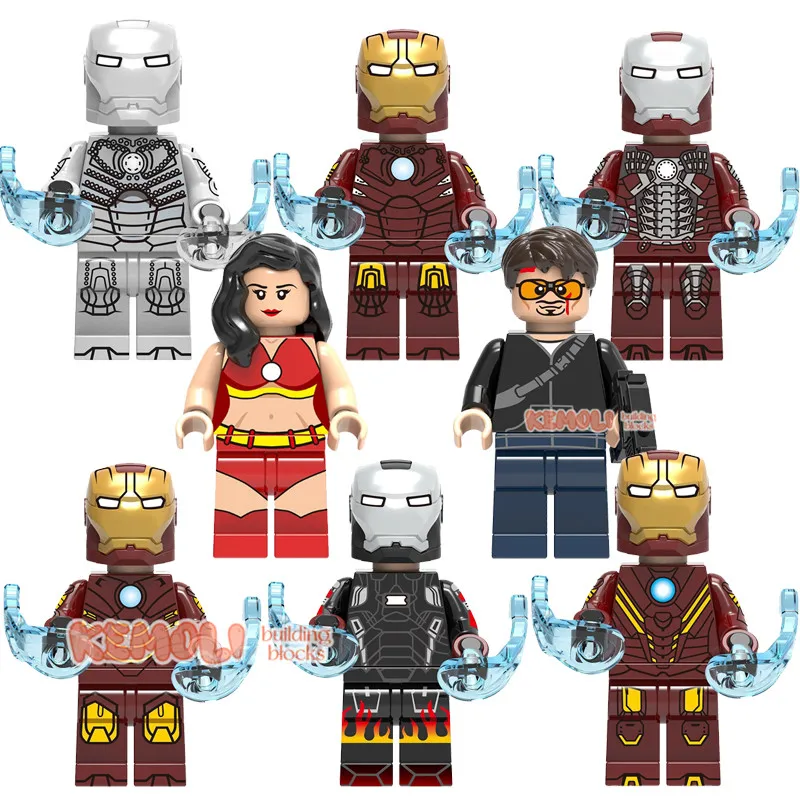 

X0199 Super Heroes Iron Tony Mark MK85 MK4 Man Character Mini Brick Assembled Building Block Figure Kids Collection Plastic Toy