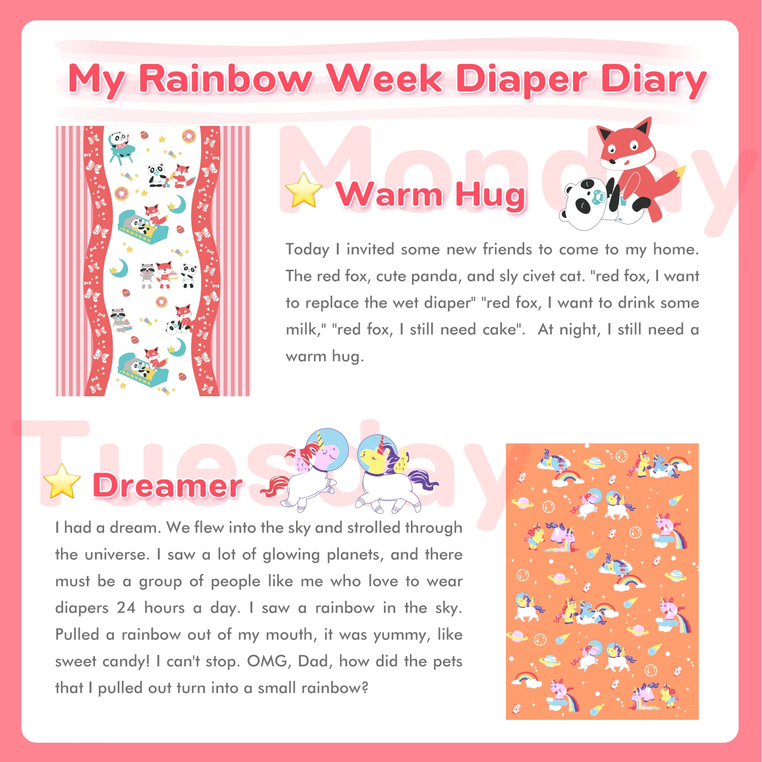 Dadious Rainbow Week Diaper Abdl Diaper Adult 6000ml 7pcs Pack Diaper Dd/lg Buy Abdl Adult