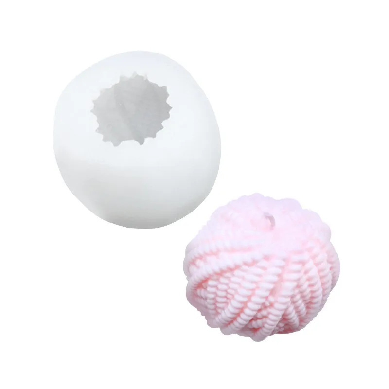 

B-3041 wholesale 3d ball candle mold Bead wool ball gypsum chocolate aromatherapy cake decoration tool candle silicone mold