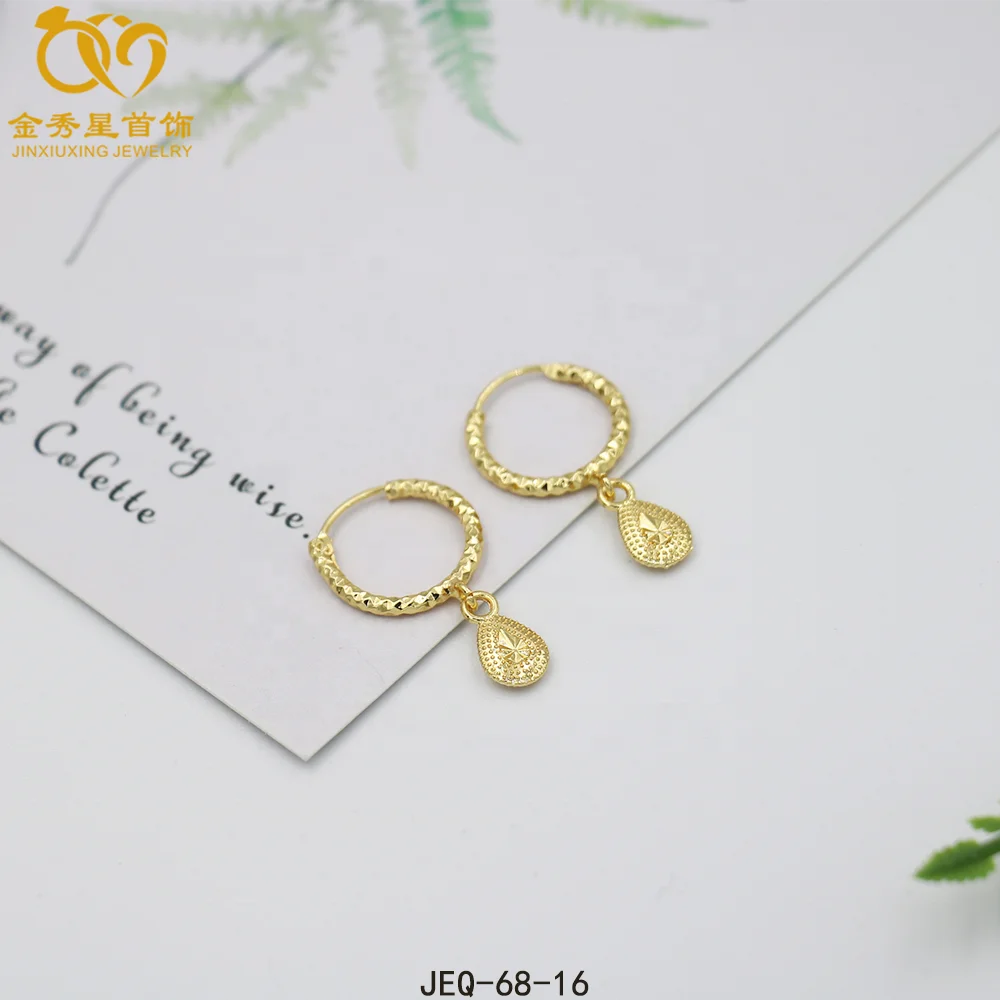 

jinxiuxing jewelry 2019 fashion gold earrings ladies jewelry 24 k gold plated wholesale jewelry