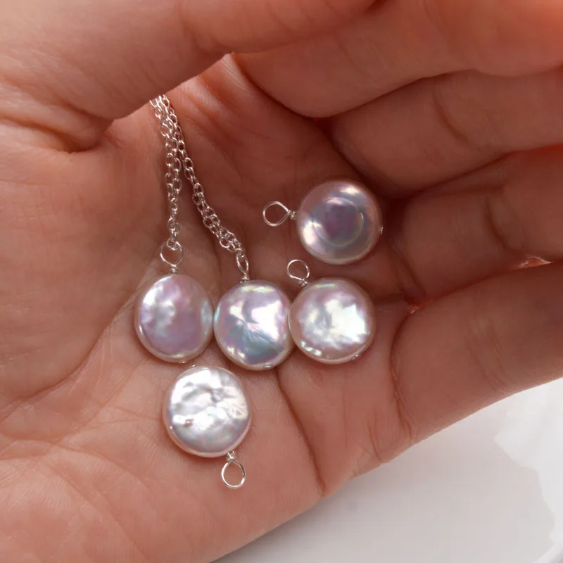 

925 Sterling Silver Chain 12-13mm Freshwater Pearl Pendant for woman, Any color