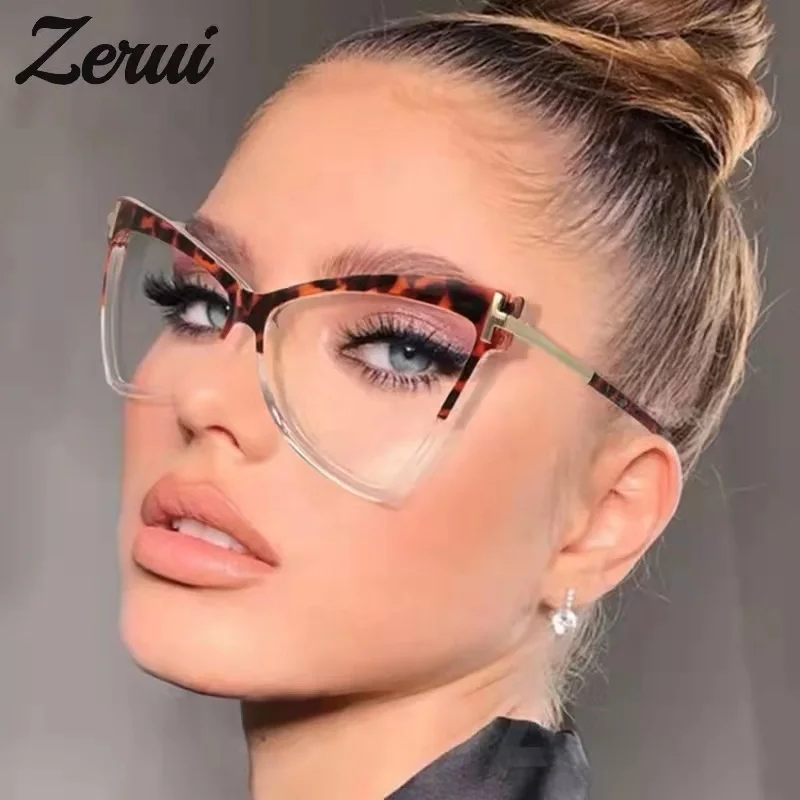 

Sexy Cat Eye Anti Blue Light Optical Glasses Frames Oversized Men Women Fashion Computer Eyeglasses, Multi-colored