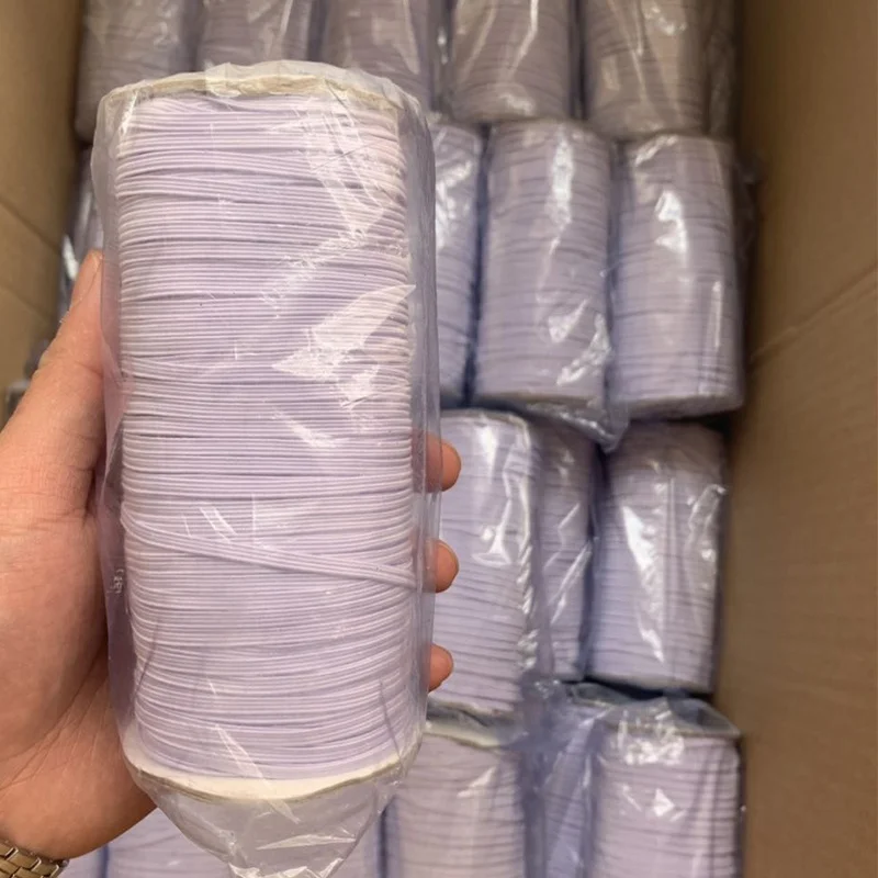 

Ready To Ship elastic cord for mesk 0.3cm 0.6cm 1/8'' 1/4'' elastic braid webbing elastic band string rope tape ear loop