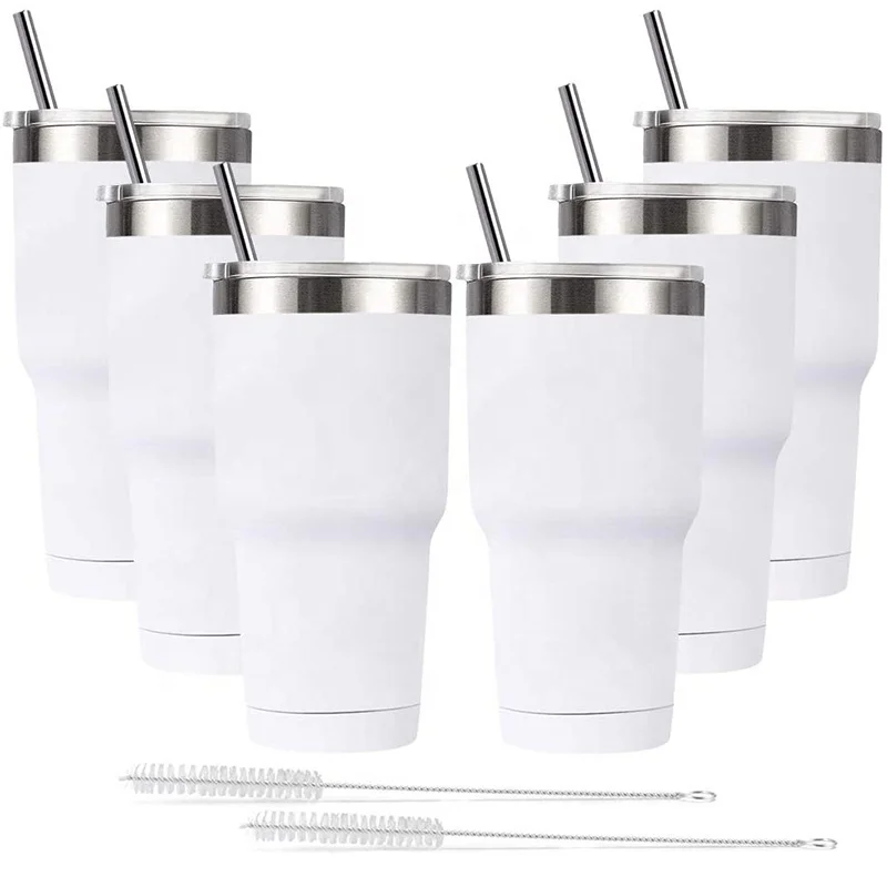 

Blank Sublimation Coffee Travel Mug in Bulk for Driving Outdoors Camping white 30 oz tumbler