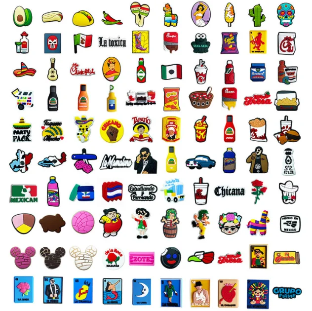 

Simulated Food 100 pieces Shoes Charm PVC Patches Charms Wholesale For Crocs Decoration Accessories, Picture
