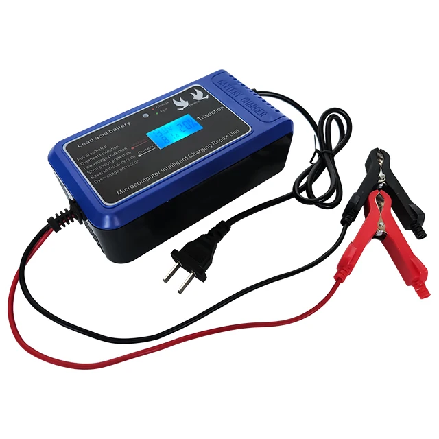 

12V 5A 6A10A motorcycle Car Battery Charger Pulse Repair Lead acid Battery Charger 12V FOXSUR EU US UK AU