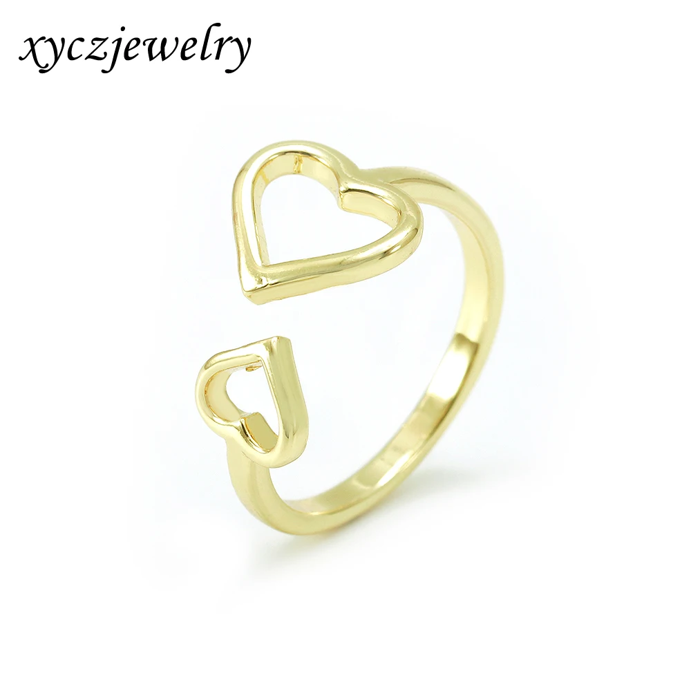 

Simple Plain Heart Band Dainty Engagement Promise Wedding Love Adjustable Rings Jewelry