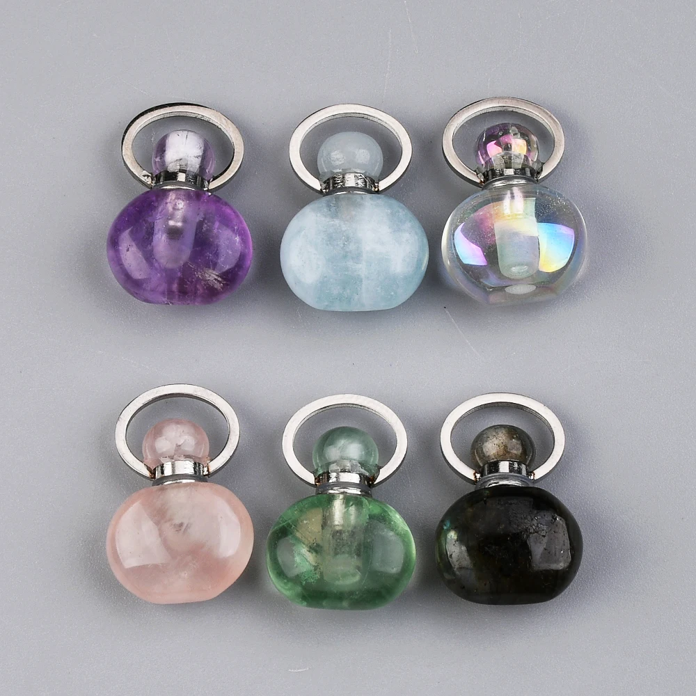 

S2070 Authentic Crystal Vials Necklace 316L stainless steel crystal pendant necklace 2022