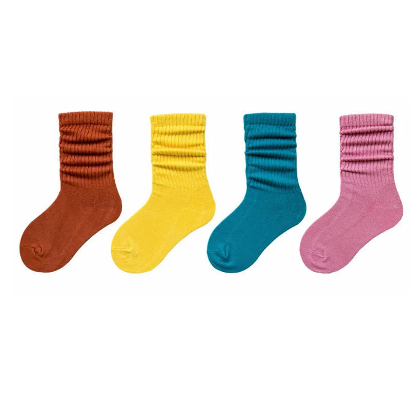 

Spring Autumn Cotton Children Breathable Socks Solid Baby Girls Candy Color Slouch Socks School, Custom color