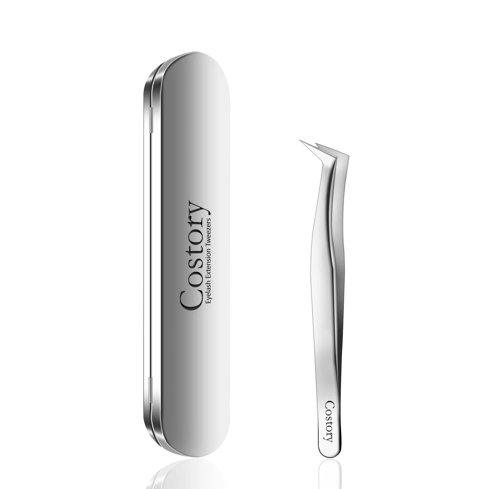 

Costory Tweezers for Eyelash Extension - Volume Tweezer Silver Premium Stainless Steel Tweezers