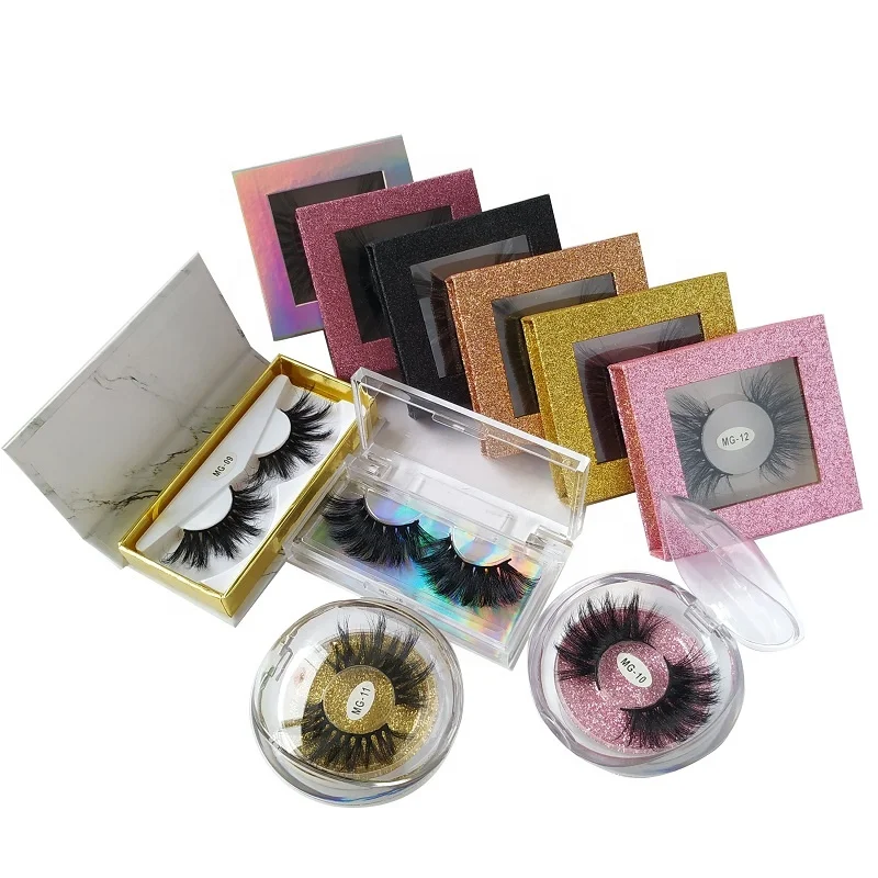 

MG Series New Design Dramatic Fluffy Long 5D 25mm Mink Eyelash With Finished Eyelash Packaging
