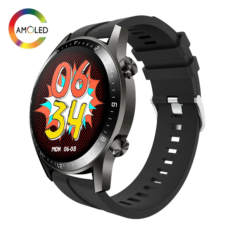 

2022 M48 AMOLED curve screen display calling smartwatch round always on smart watch with super amoled sports best oled