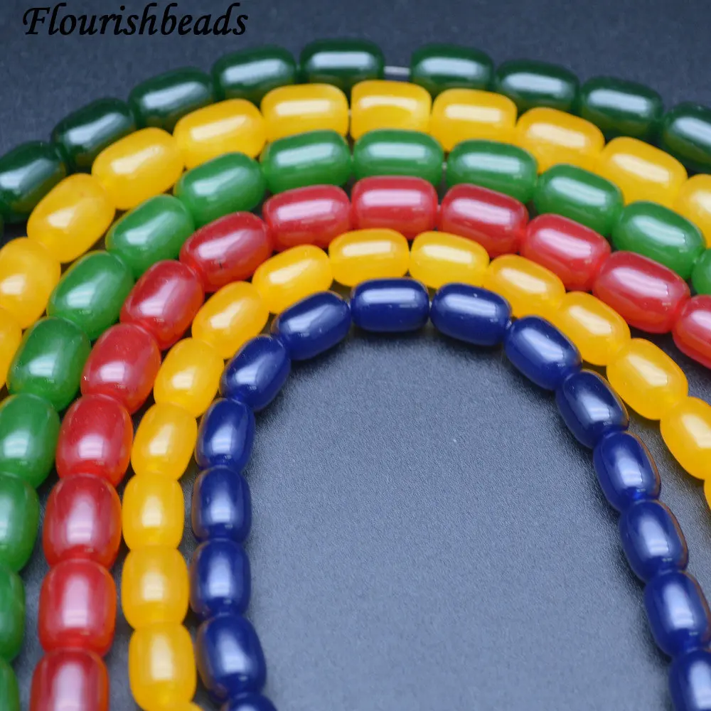 

Bright Color Malai Jade Barrel Tube Shape Stone Loose Beads