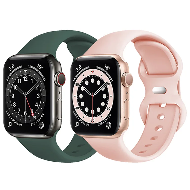

Lianmi Butterfly Buckle Unique Silicone Watch Band For Apple 38 42 40mm 44mm Watch Band For Apple Watch Series 6 5 4 Strap, Multi colors/as the picture shows
