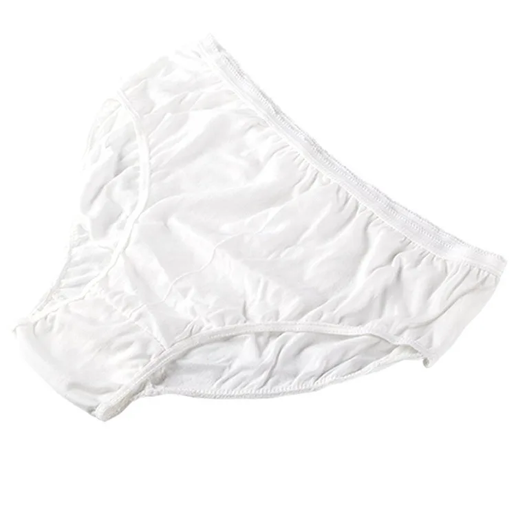 

Package disposable physical polyester-cotton blend panties women and men travel cotton non-paper underwear Briefs unisex for spa