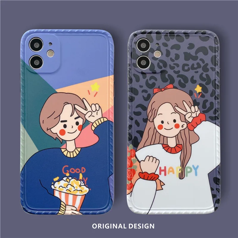 

For Iphone Case 12 Mini 12mini 11 Pro Max 8 7 Plus XR XS X SE Lovers Couple Men and Women Phone Casing