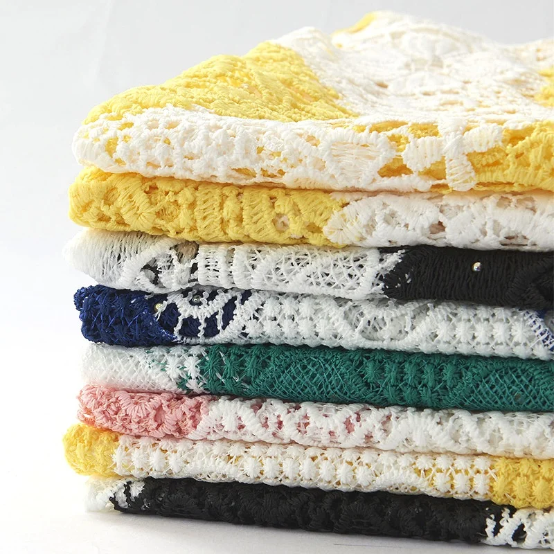 

Garments wave colorful water soluble lace fabric floral embroidery, Accept customized color