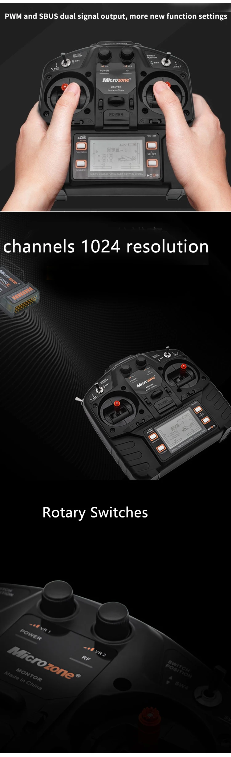 Rc Receiver And Transmitter Mc8b 2.4g 8ch Remote Control For Rc Drone