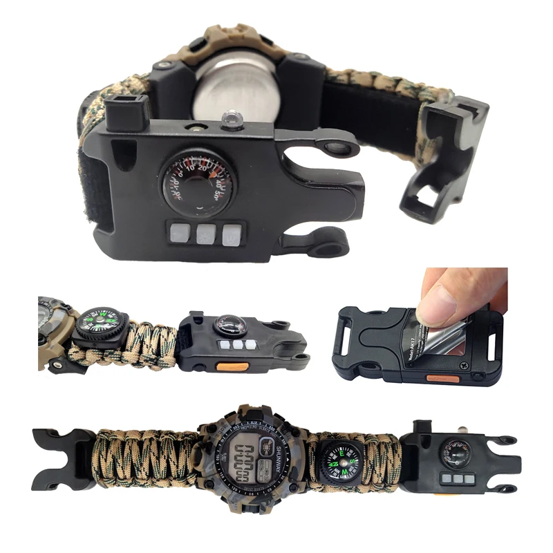 

Custom Multifunction Paracord Watch with Outdoor Survival Watch Bracelet, Customized