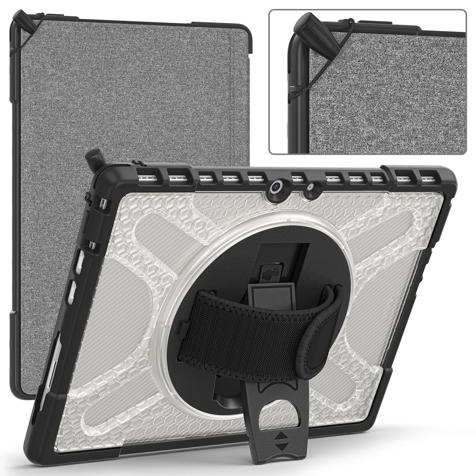 

Precisely-Cut Rugged Protective case for Microsoft Surface Pro 8 2021 Release 13inch with Bulid-in kickstand 360 Rotatable