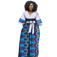 

African clothing dresses for women bazin riche style african clothes graceful lady print wax plus size party clothes WY2841