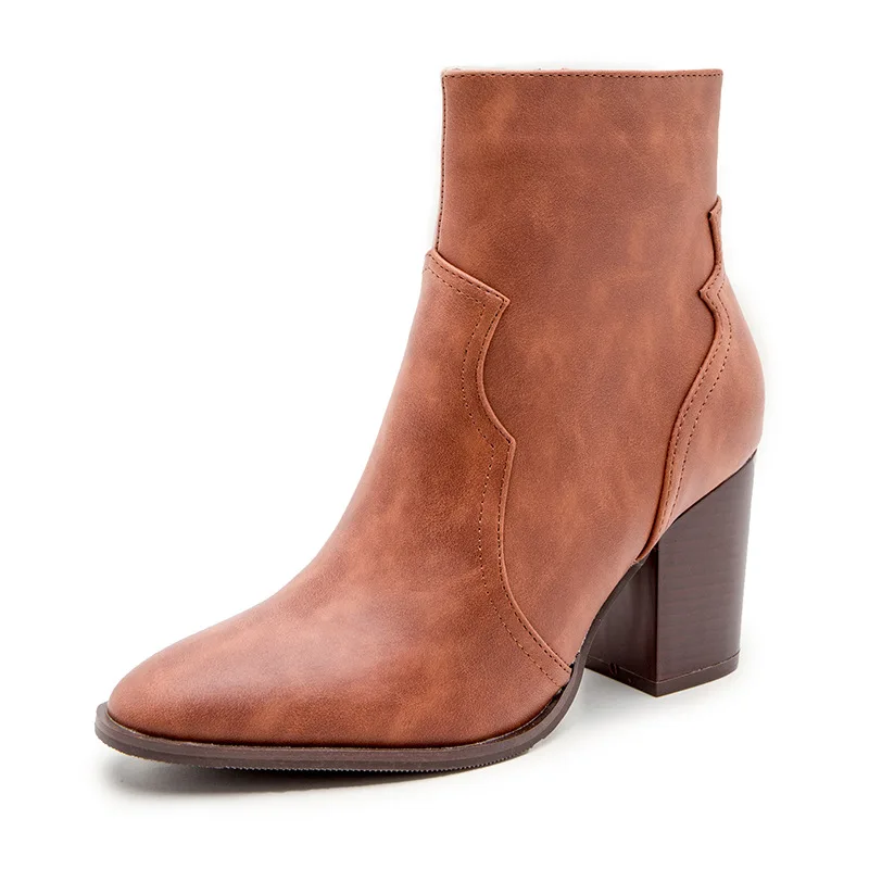 

sh10334a New autumn boots shoes ladies winter ankle boots with zip
