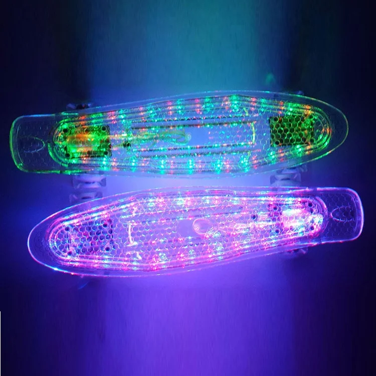 

Light Up Glow In The Dark LED 22 Inch Skateboard with Light Up Wheels