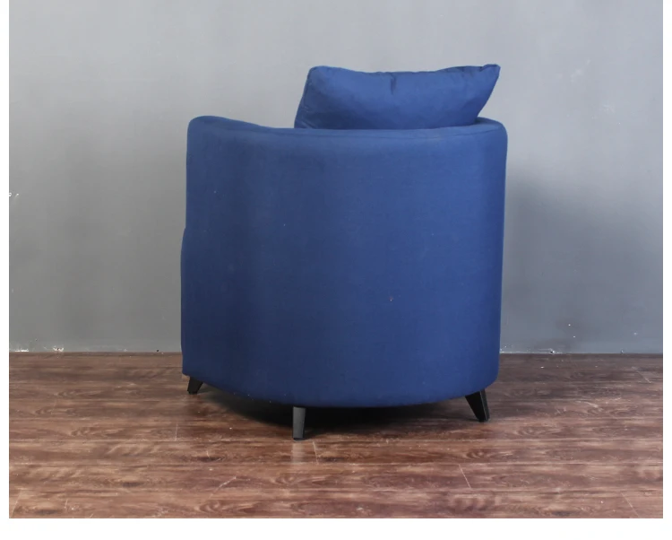 American style cloth sofa iron blue linen sofa hotel hall single leisure chair Nordic style bean bag chair