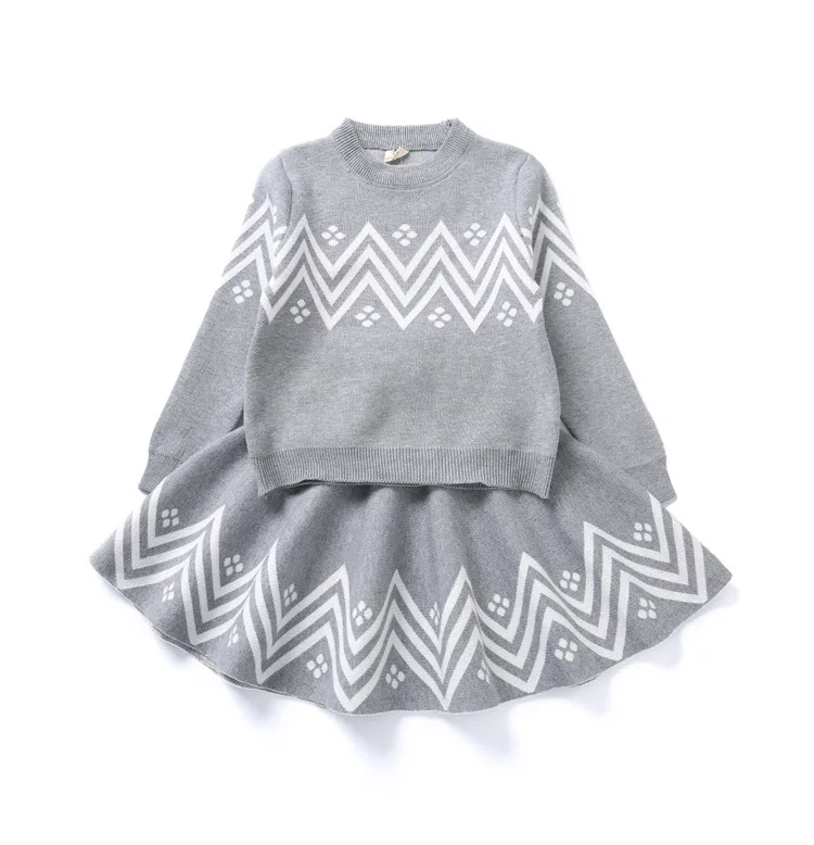 

Autumn Winter Toddler Baby Girls Clothing Sets Knitted Sweater + Skirts 2 Pcs Children Kids Clothes Set M2209