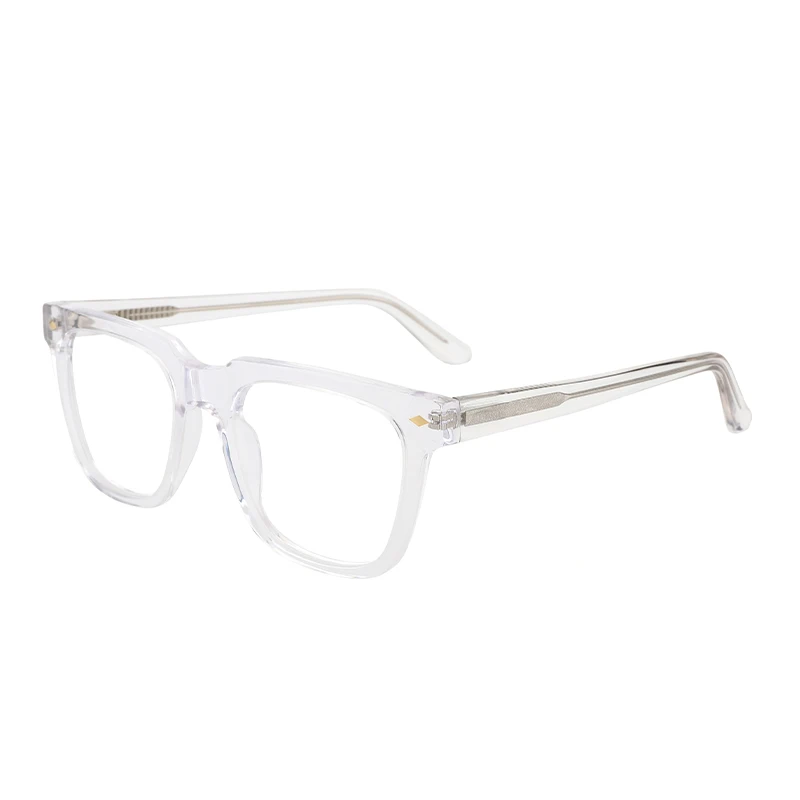 

YC HOT selling transparent eyeglasses frames rivet decoration eyewear clear acetate optical glasses frames