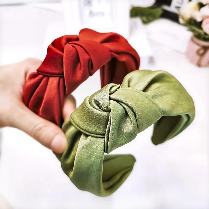 

Vintage Bohemian Silk Satin Knot Headband Knotted Hairband Hair Accessories, Picture