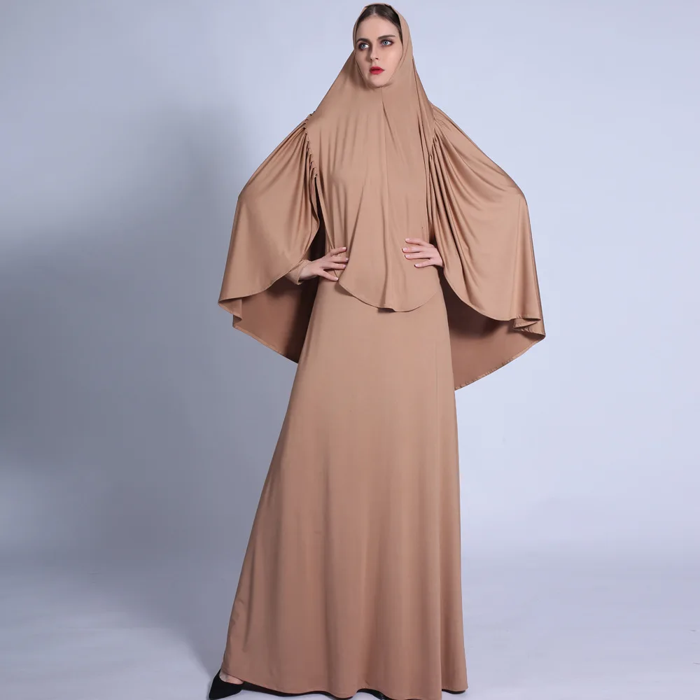 

Wholesale New Style Islamic Muslim Women Clothing High Quality Long Sleeve Dress Abaya Dresses Set For Muslim Girls, Pink, burgundy, black, champagne, pink purple, blue