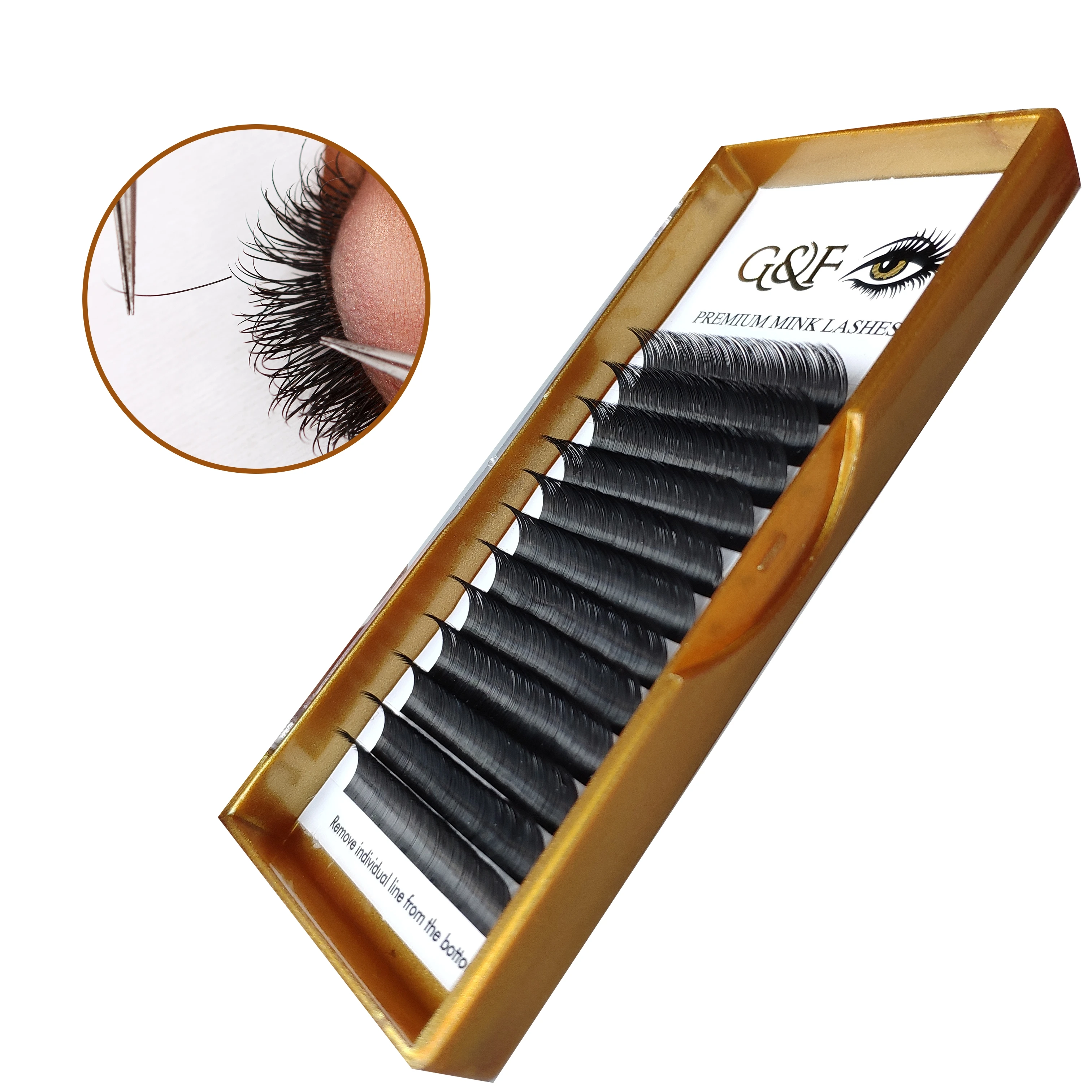 

Private label premium 0.03mm 0.05mm 0.07mm single individual eyelash extension free samples custom boxes, Black