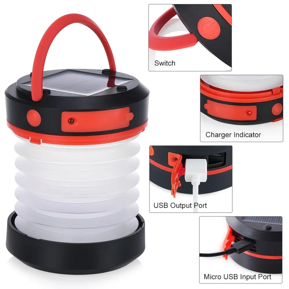 Outdoor Camping Lights Lantern Portable Solar Led Camping Lantern With ...