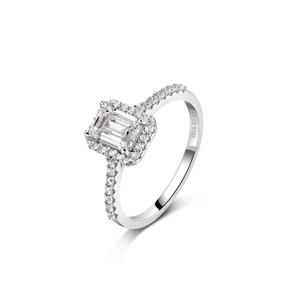 

women diamond wedding rings baguette ring 925 moissanite