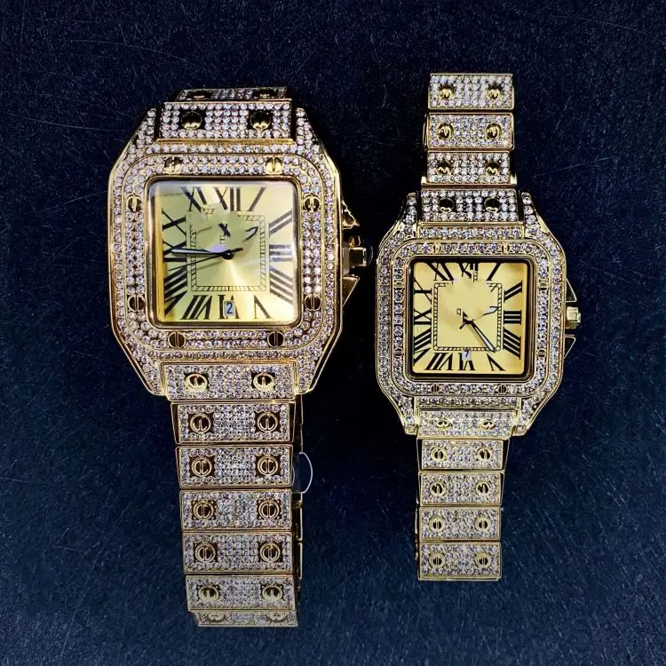 

Jewelries 24 Carat Gold Necless And Watches 3Atm Waterproof Tada Men Classic Wrist Luxury Genuine Leather