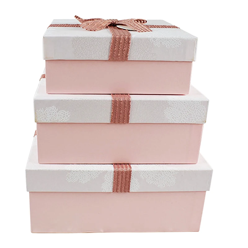 Custom Luxury Square Paper Gift Box Sets Packaging Jewelry Wedding