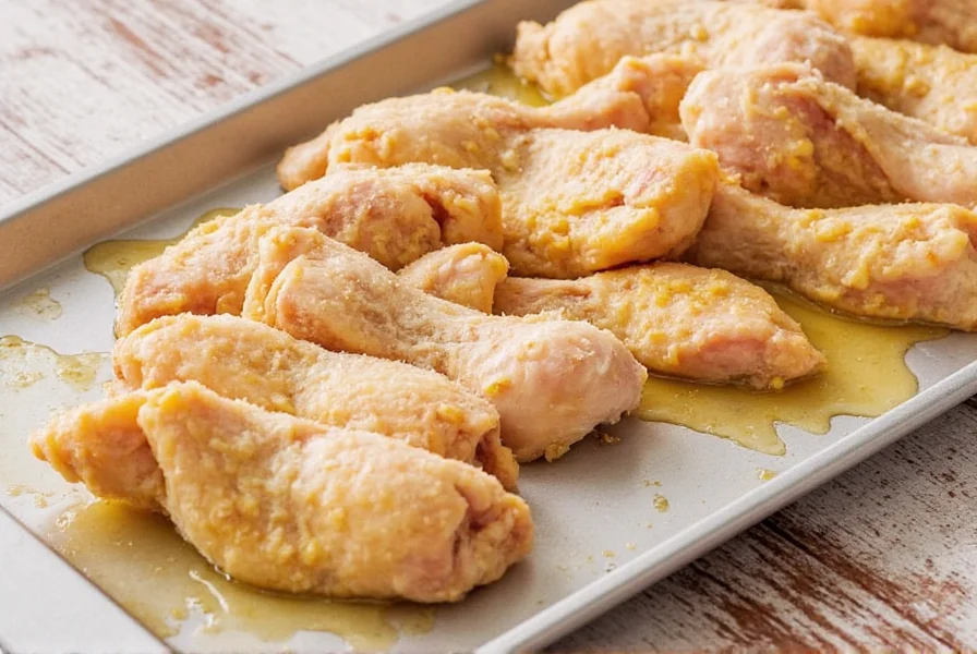 Grilled chicken with spices on a wooden table