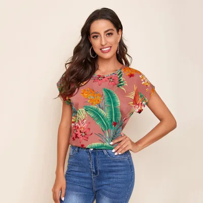 

Women's fashion top 2021 summer new style round neck loose large size short sleeve t-shirt, Picture showed