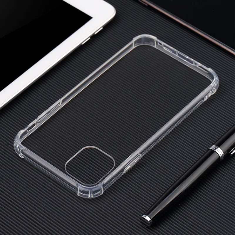 

2020 Hot Sale Transparent for iPhone 11 Pro Max Acrylic + TPU 2 in 1 Factory Customized Phone Case, Clean,